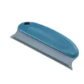 Blue manual pet hair and lint remover tool for clothing and home fabrics with grey silicone blade - Dark Blue