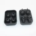 Creative 4-cavity skull silicone ice cube tray mold for Halloween whiskey cocktails - 4 Grids / Black