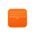 Alfombrilla de silicona naranja para lamer perros con texturas de comedero lento - Naranja