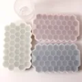 Tres moldes de silicona para cubitos de hielo en forma de panal de colores con tapa - Solo tapa de silicona (Transparente) (Sin bandeja de hielo) / Nuevo Azul