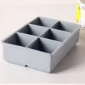Bandeja de silicona gris para 6 cubitos de hielo grandes para congelador doméstico - Sin Tapa / Azul