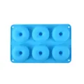 Molde profesional de silicona para donuts de 6 cavidades azul cielo para repostería y galletas - 6 cavidades / Azul