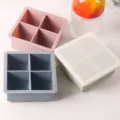 Juego de bandejas para cubitos de hielo de silicona alimentaria con tapas, varios colores. - No Lid (New) / 4 Rejillas / Nuevo Rosa