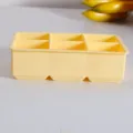 Bandeja de silicona amarilla de 6 compartimentos para cubitos de hielo en el congelador - Sin Tapa / Amarillo