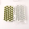 Bandeja de silicona para cubitos de hielo con forma de panal y tapa transparente verde - Solo tapa de silicona (Transparente) (Sin bandeja de hielo) / Nuevo Verde