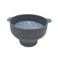 Collapsible silicone popcorn maker bowl with lid and handles, large heat-resistant kitchen tool - Gray