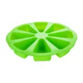 Bright green 8-cavity silicone baking mold for wedge-shaped cake and pizza slices - Green
