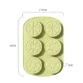 6-cavity lemon-shaped silicone baking mold in light green, 26x17.5x3cm dimensions - Lemon Style / Green