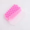 Bandeja de silicona rosa para cubitos de hielo de 37 celdas con tapa transparente. - Tapa Solo (Sin Bandeja) / Tapa de Sellado / Rosa