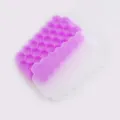Bandeja de cubitos de hielo en forma de panal púrpura con tapa de 37 compartimentos - 蜂窝冰格+硅胶盖 / Púrpura