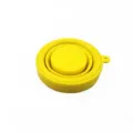 Portable yellow silicone collapsible travel cup in folded state for outdoor camping use - 170ml / Yellow