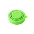 Portable bright green silicone folding cup for outdoor travel, camping, and picnic use - 170ml / Green
