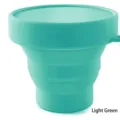 Gobelet de voyage pliable en silicone vert clair avec couvercle pour un usage extérieur - 170ml / Vert clair
