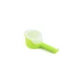 Small green plastic food sealing clip with a discharge nozzle and lid for snacks - Green