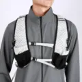 Lightweight outdoor sports running vest backpack with adjustable straps and mesh pockets - L / White