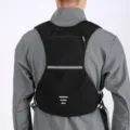 Lightweight black running vest backpack for outdoor sports like marathon and cycling - L / Black