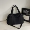 Versatile large capacity black waterproof fitness travel bag with shoulder strap - W42 x H27 x D18cm / Black