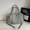 Minimalist large capacity grey waterproof sports travel bag with multi-functional handles - W42 x H27 x D18cm / Gray