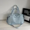 Large capacity light blue waterproof gym and travel bag with shoulder strap - W42 x H27 x D18cm / Light Blue