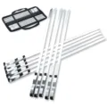 Vue détaillée d'un ensemble de brochettes de barbecue plates en inox de 42 cm avec sac - Brochette Plate Large 42CM en Acier Inoxydable / 1 Pièce