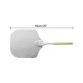 Professional 12 inch square aluminum pizza peel shovel with 66cm long wooden handle - 66cm pizza shovel