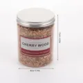 Natural cherry wood chips for cocktail smokers, 125g medium bottle with dimensions 8x11cm. - Cherry Wood / Medium Bottle B (125g)