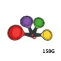 Set of four colorful collapsible silicone measuring cups for kitchen baking - Multicolor Foldable Style / Four-Piece Set