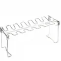 Folding stainless steel chicken leg rack for outdoor grilling and kitchen oven use - Stainless Steel Rack Only