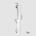 Stainless steel 25.5cm BBQ tongs with 70g lightweight design for food grilling - Medium Round Head / 25.5cm / Silver