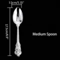 Vintage silver-plated palace style medium soup spoon with decorative embossed handle - Silver-Plated Medium Spoon / Silver