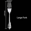 Vintage silver-plated royal style large dinner fork with ornate floral relief handle details - Large Fork / Silver