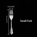 Vintage silver-plated small fork with elegant palace engraving patterns for dinner - Small Fork / Silver