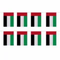 Offizielle Flagge der Vereinigten Arabischen Emirate aus hochwertigem Polyestergewebe - 14x21cm 10 Stück Wimpelkette