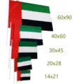 Professionelle Nationalflaggen der Vereinigten Arabischen Emirate in verschiedenen Größen - 20x28cm Handfahne mit Stab