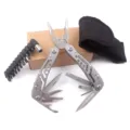 Roestvrijstalen multitool tang opvouwbaar camping buiten zakmes set met bitjes. - Grijs