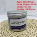 Virutas naturales de madera de manzano para ahumador en lata de aluminio plateada - Astillas de Manzano
