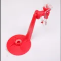 Portable red plastic inverted soda beverage dispenser with clear tap lever handle. - Red Simple Inverted Style