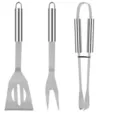 Set da barbecue professionale in acciaio inox da 3 pezzi con spatola forchetta e pinza - Set di 3 pezzi
