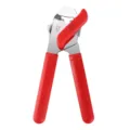 Apriscatole manuale professionale in acciaio inox con manici rossi e magnete - Rosso (Rosso B)