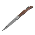 Multifunctioneel zakmes in Laguiole-stijl met houten handvat en geïntegreerde kurkentrekker - Met Flessenopener Stijl (A) / Donkerbruin