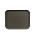 Minimalist brown rectangular plastic serving tray for catering and professional food service - S / Coffee