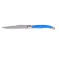 Premium blue handled Laguiole style steak knife with stainless steel serrated blade - 1 Piece / Blue