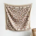 Elegant square silk scarf with brown rose pattern for women, old money style - 90x90cm/Pack / Khaki