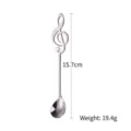 Stainless steel coffee stirring spoon with creative treble clef handle, 15.7cm - Natural