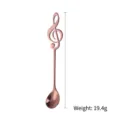 Rose gold 304 stainless steel musical note coffee spoon, length 15.7cm and weight 19.4g - Rose Gold