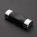 Minimalist alloy chopstick rest featuring a black matte center and silver metal end caps - Silver Chopstick Rest