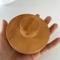 Replacement wooden lid for whiskey cocktail smoker kit with center knob and vent holes. - Wooden Smoker