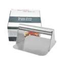Prensa cuadrada de acero inoxidable para hamburguesas con su caja de embalaje original - Cuadrado con caja de color