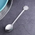 Elegant stainless steel coffee spoon with a star-shaped handle for dessert stirring - Star