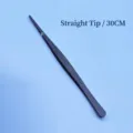 Pinza da cucina professionale in acciaio inossidabile nero da 30 cm con testa dritta BBQ - 30cm / Nero